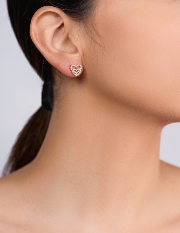 Denise rose silver earrings