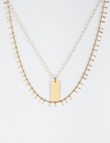 Μina gold layering necklace