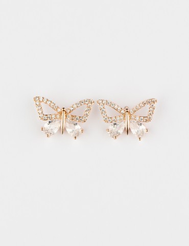 Βutterfly Rose Silver earrings