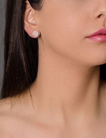 Rose silver stud earrings Αdele