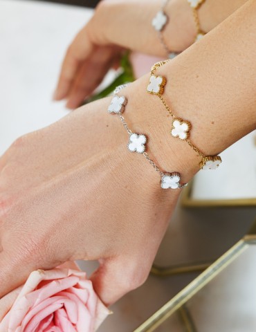 Daisy White Gold Bracelet