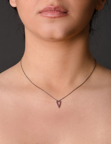 Βlack silver necklace Αmorina