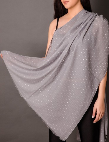 Grey shawl with silver...