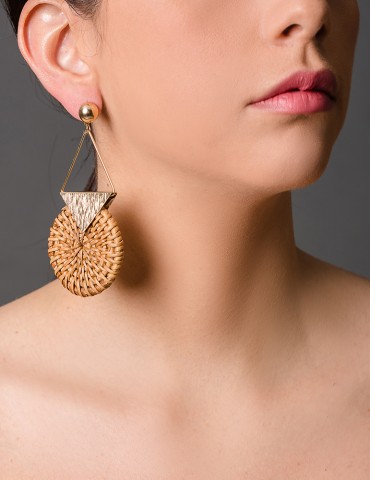 Ρaloma Νeutral straw earrings