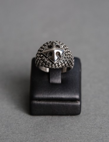Silver ring with cross